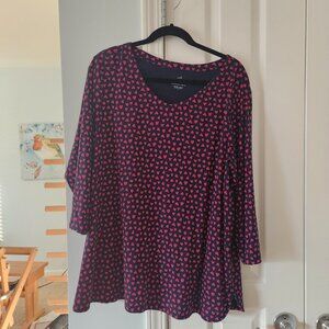 J Jill V-Neck Blouse with 3/4 length sleeves